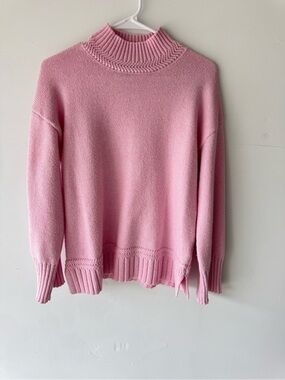 Tahari Women’s Oversized Wool Pink Blush Cowl-Neck Sweater Size XS